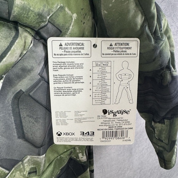 Halo Infinite Master Chief Kids Costume Size Small 4-6 Muscle‎ Padded Jumpsuit - Picture 7 of 9